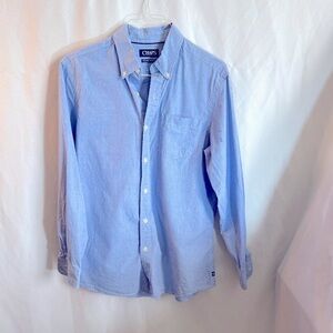 Chaps Men’s Blue with white‎ specs  Long Sleeve Button Down Shirt